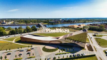 Futuristic Science Centre VIZIUM in Ventspils, Latvia - Drone View
